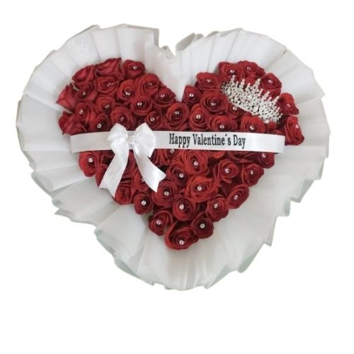 Corazon de 100 rosas rojas san Valentín